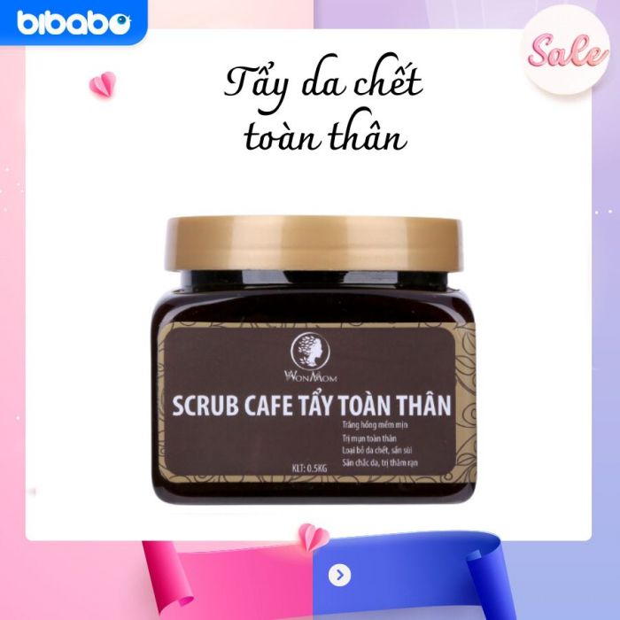 Tẩy da chết toàn thân dạng hat Wonmom Scrub cafe hũ 500g